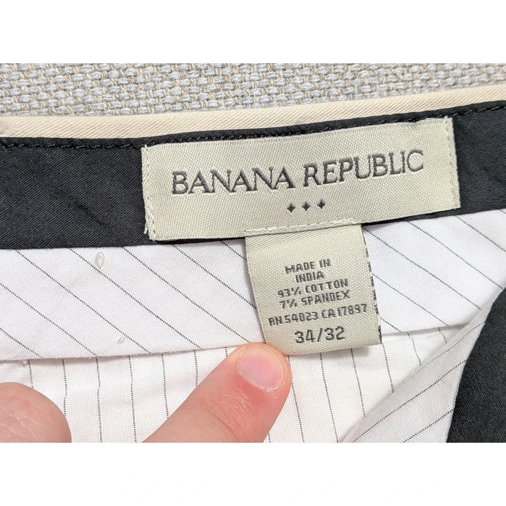 Banana Republic Dress Pants Mens 34x32 Khaki Flat Front Cotton Stretch Chino
